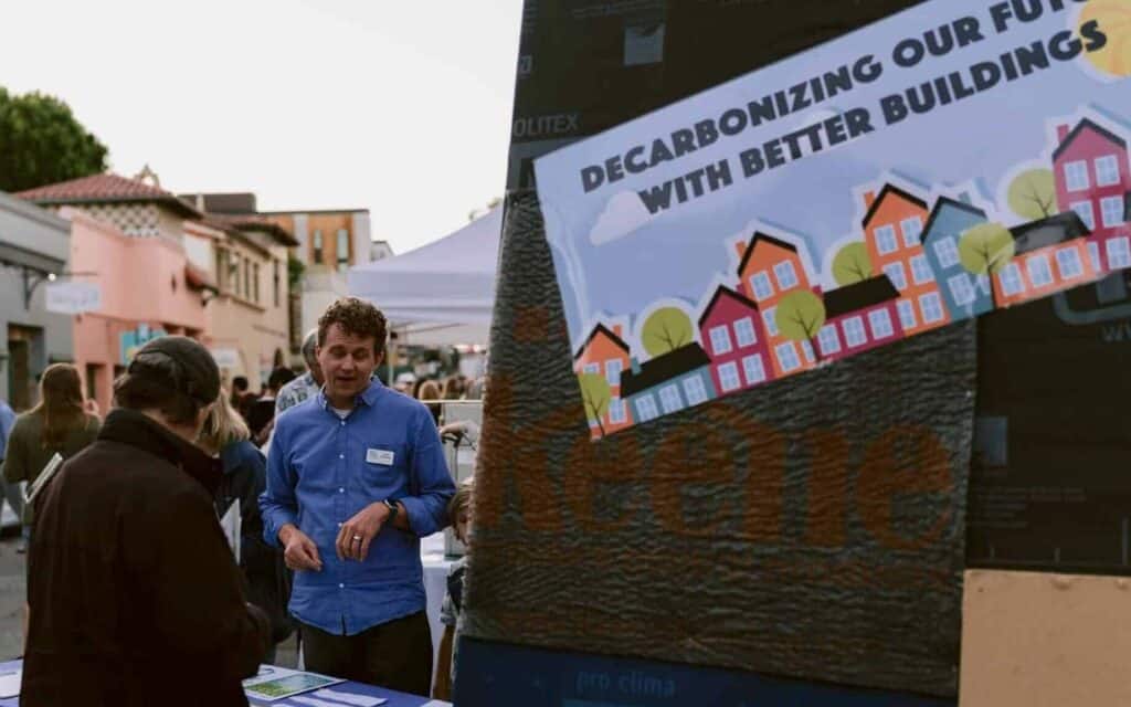 Me, working one of our events about how to make buildings safer and more efficient.